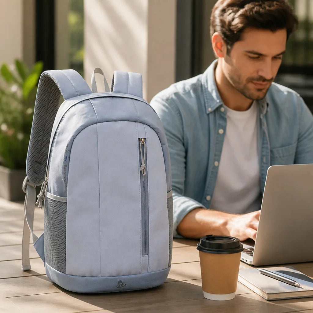 Backpack Ergonomic Shoulder Straps Laptop Slot Weather-Resistant Fabric