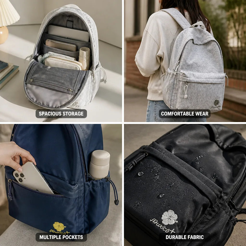 Backpack Lightweight Padded Straps & Multiple Pockets