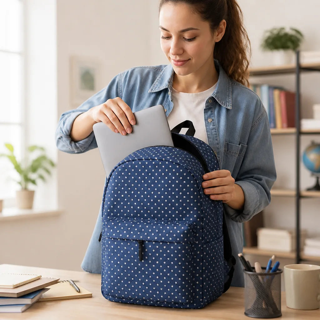 Backpack Star Pattern Spacious Interior & Ergonomic Straps