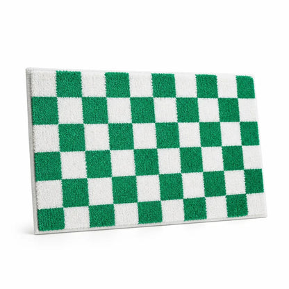 Bath Mat Checkered Absorbent Non-Slip Backing