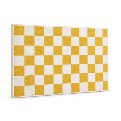 Bath Mat Checkered Absorbent Non-Slip Backing