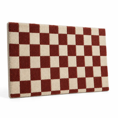 Bath Mat Checkered Absorbent Non-Slip Backing