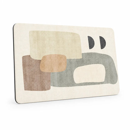 Bath Mat Geometric Design Non-Slip Backing & Machine Washable