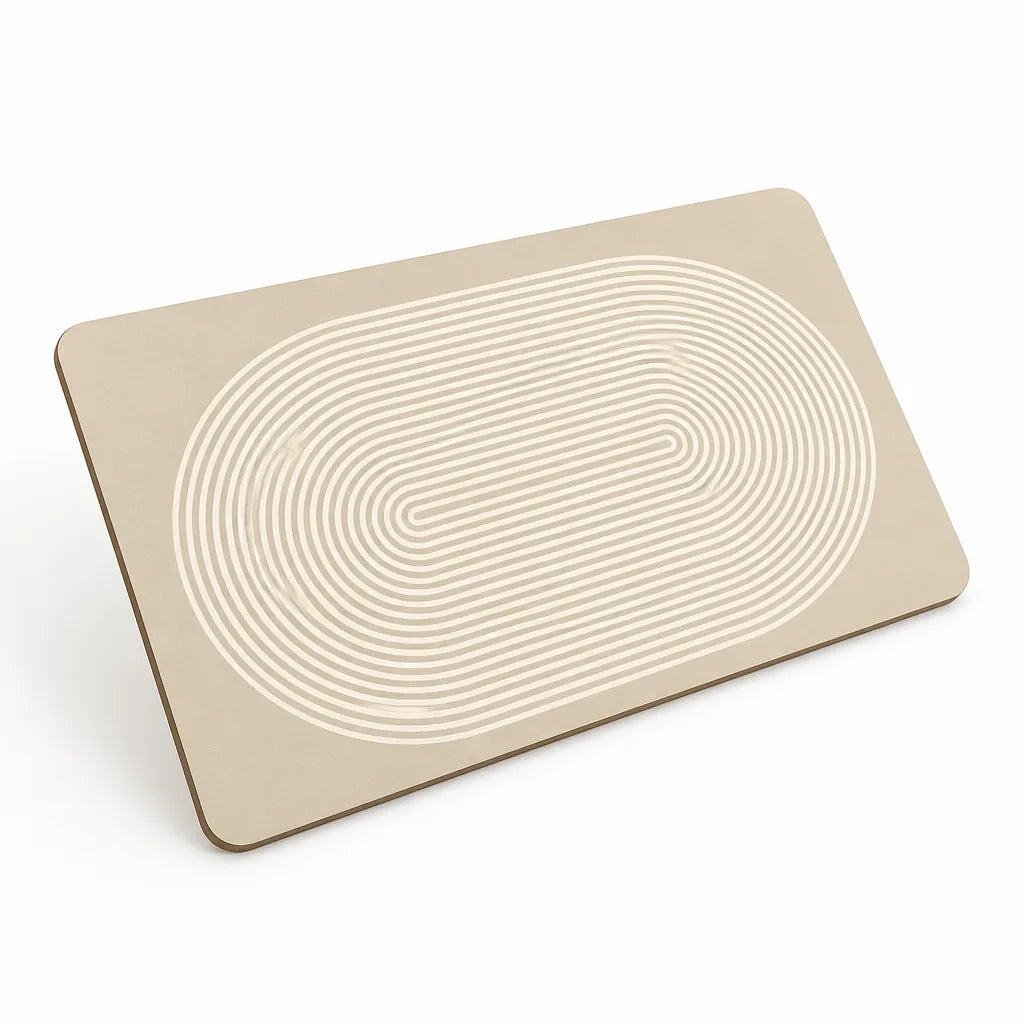 Bath Mat Geometric Design Non-Slip Backing & Machine Washable