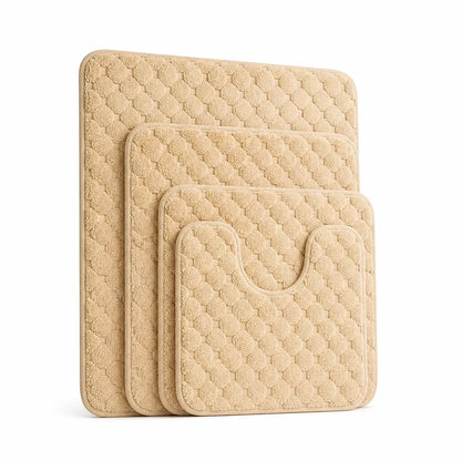 Bath Mat Set Textured Machine Washable & Quick Drying