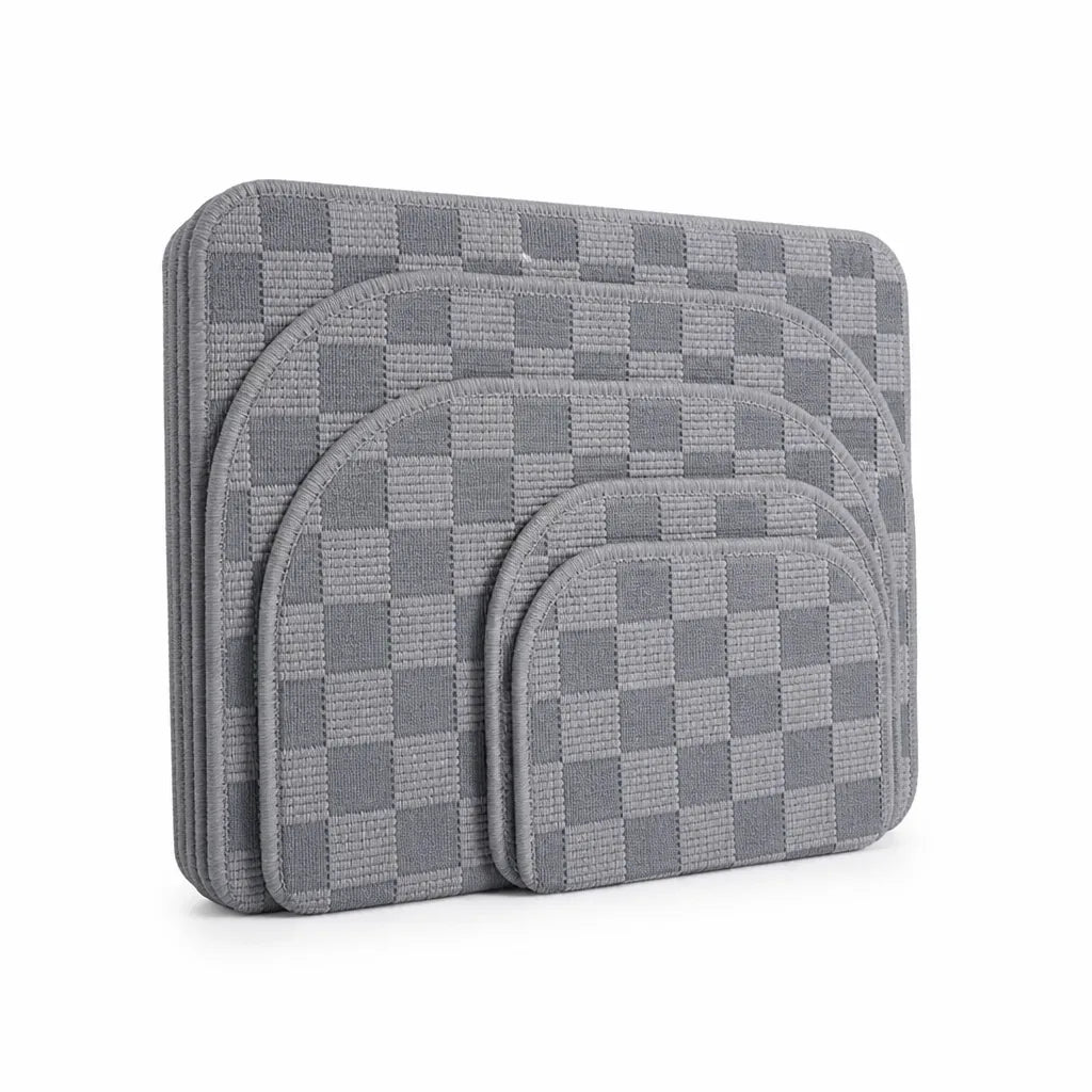 Bath Mat Set Textured Machine Washable & Quick Drying