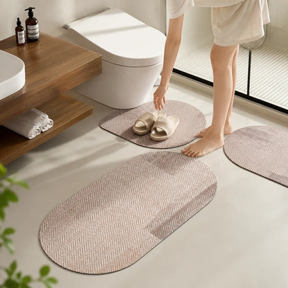 Bath Mat Set Textured Machine Washable & Quick Drying