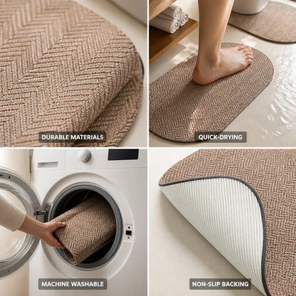 Bath Mat Set Textured Machine Washable & Quick Drying