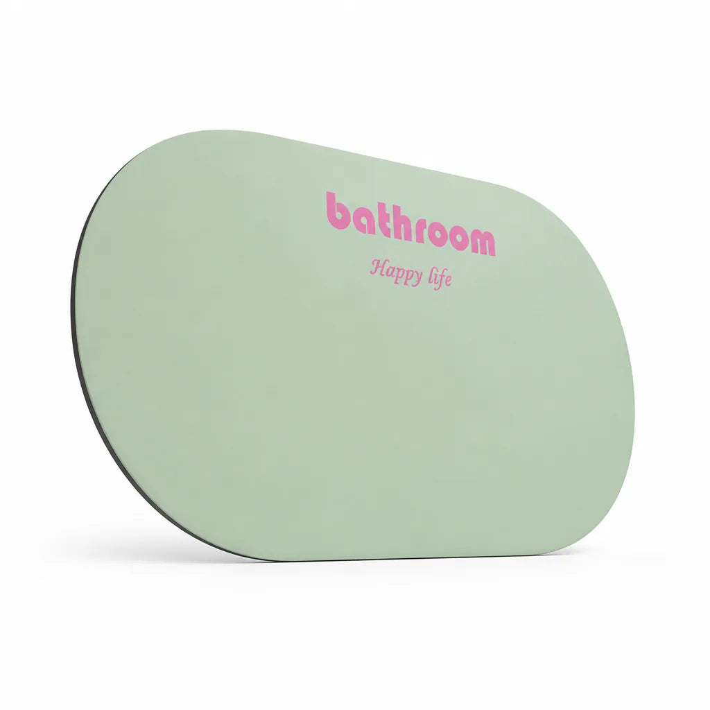 Bathroom Mat Soft Plush Oval Non-Slip Stain-Resistant