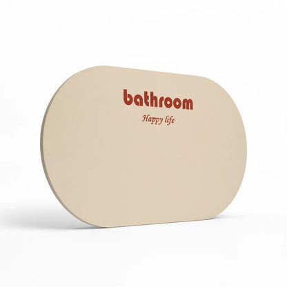 Bathroom Mat Soft Plush Oval Non-Slip Stain-Resistant