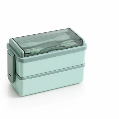Bento Lunch Box Double-Layer Leak-Proof Built-In Cutlery