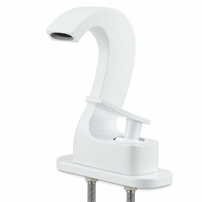 Brass Single-Handle Bathroom Sink Faucet With Goose-Neck High-Arc Spout (2-Hole Center-Set)