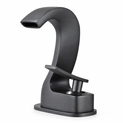 Brass Single-Handle Bathroom Sink Faucet With Goose-Neck High-Arc Spout (2-Hole Center-Set)