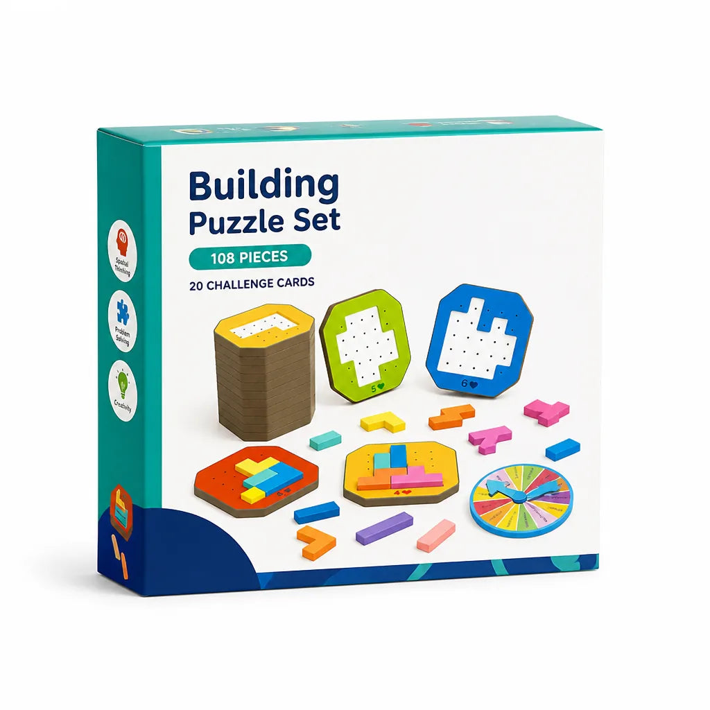Building Puzzle Set 108 Pieces 20 Challenge Cards