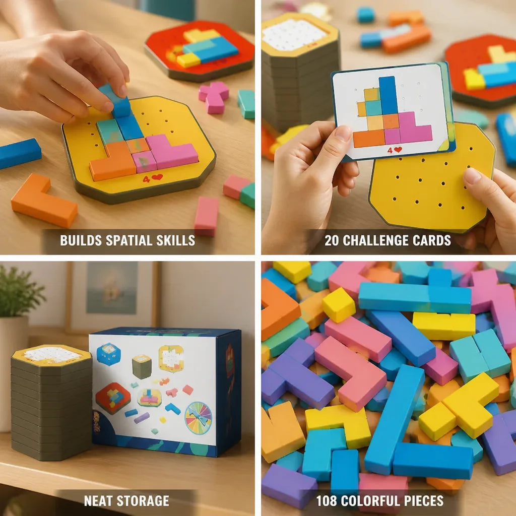 Building Puzzle Set 108 Pieces 20 Challenge Cards