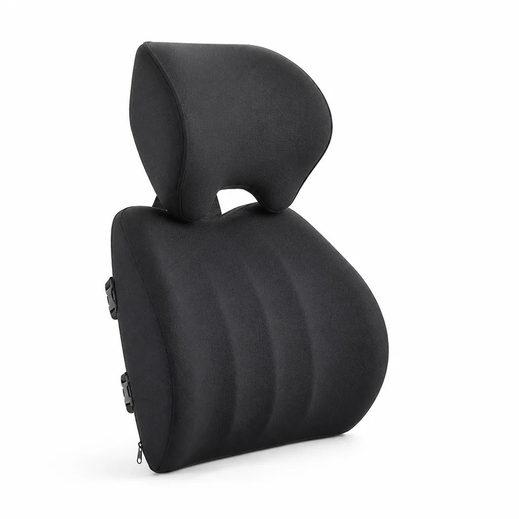 Car Headrest & Lumbar Cushion Set Ergonomic Memory Foam