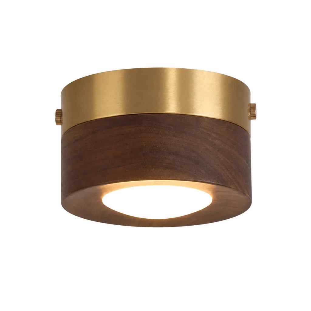 Ceiling Lamp Walnut Wood Integrated LED Energy-Efficient