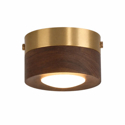 Ceiling Lamp Walnut Wood Integrated LED Energy-Efficient