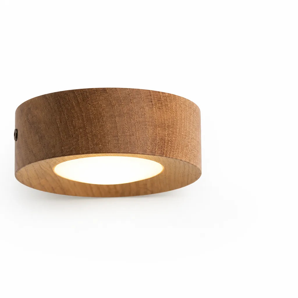 Ceiling Lamp Walnut Wood Integrated LED Energy-Efficient