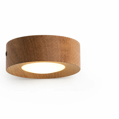 Ceiling Lamp Walnut Wood Integrated LED Energy-Efficient