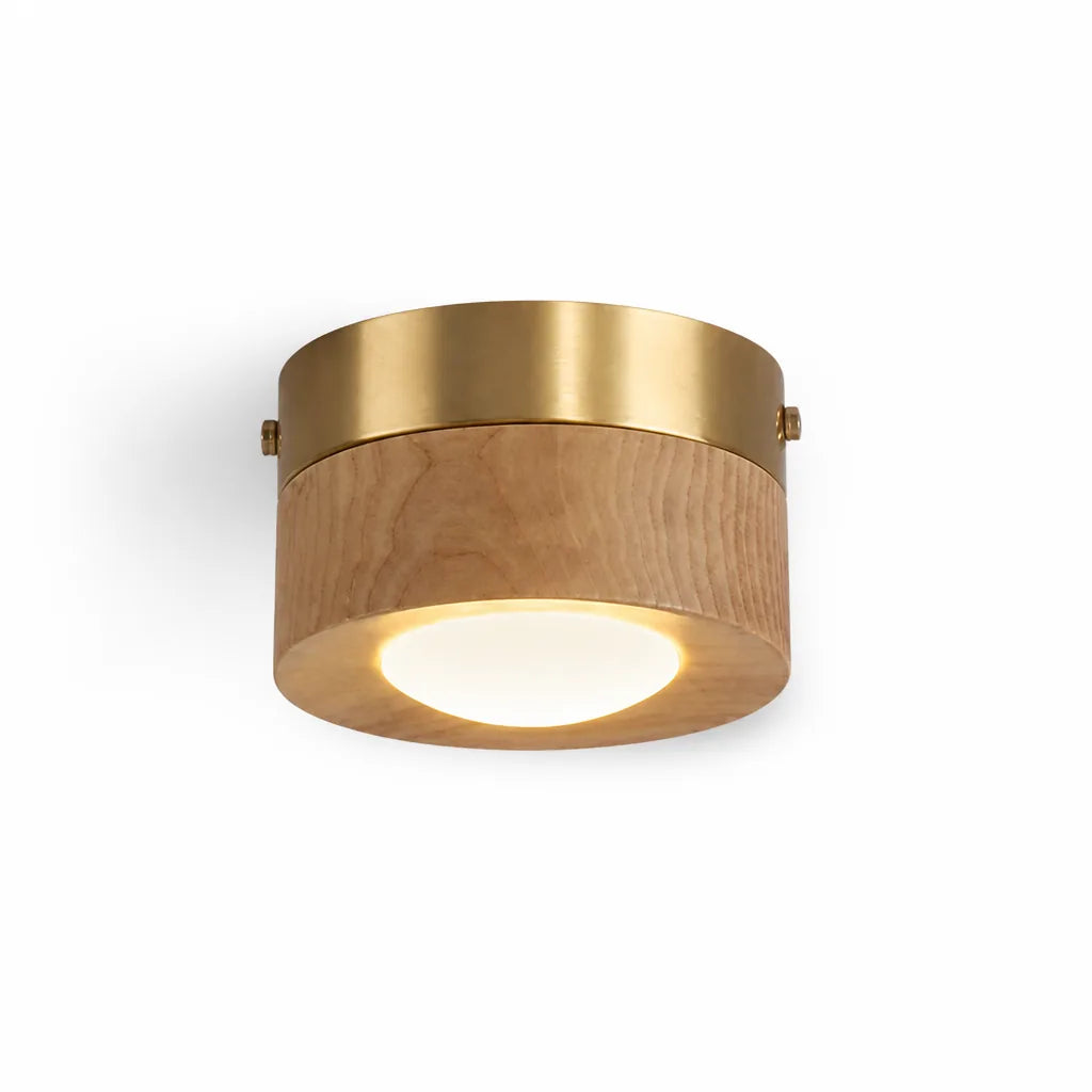 Ceiling Lamp Walnut Wood Integrated LED Energy-Efficient