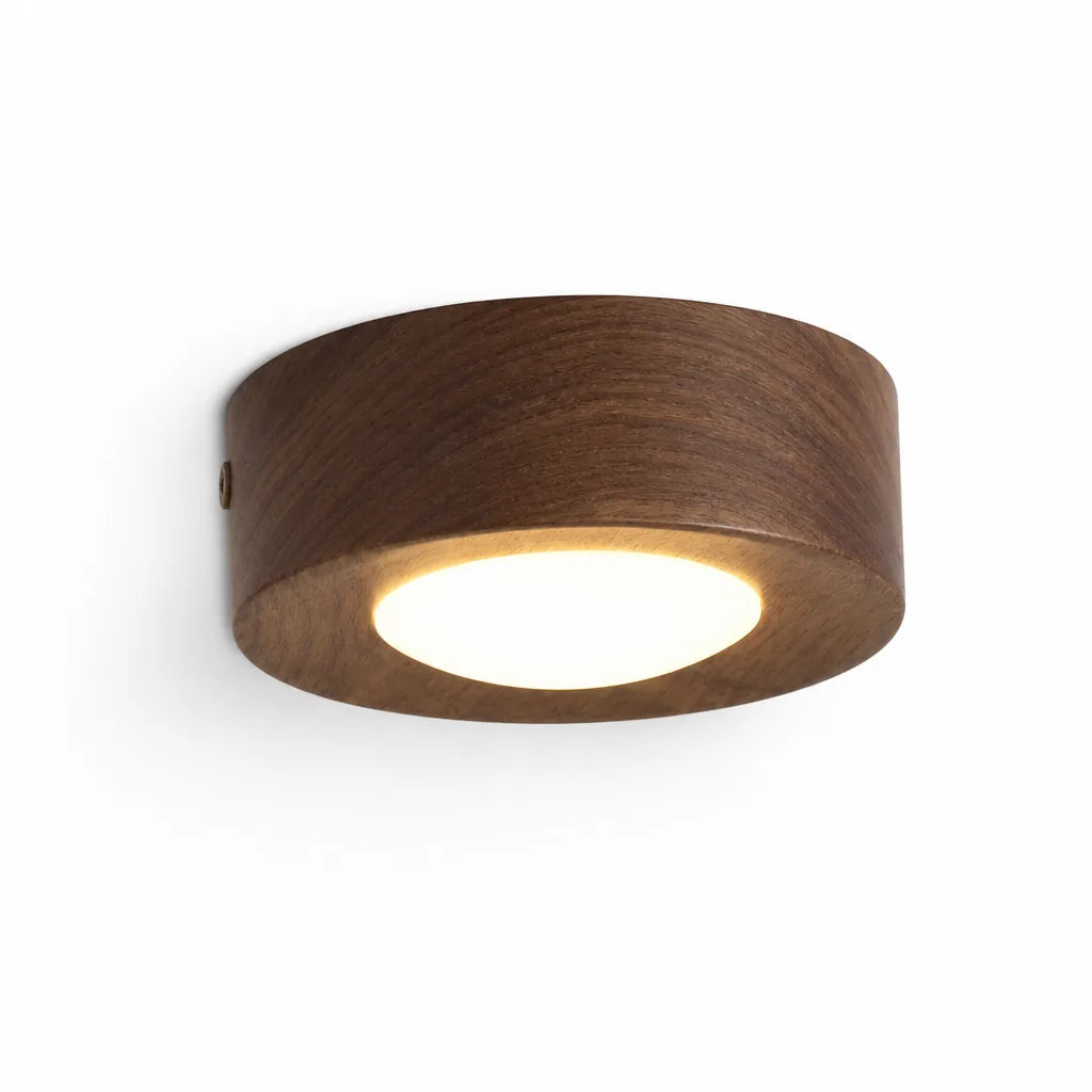 Ceiling Lamp Walnut Wood Integrated LED Energy-Efficient