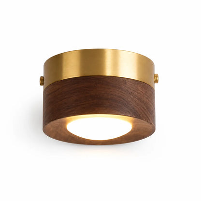 Ceiling Lamp Walnut Wood Integrated LED Energy-Efficient