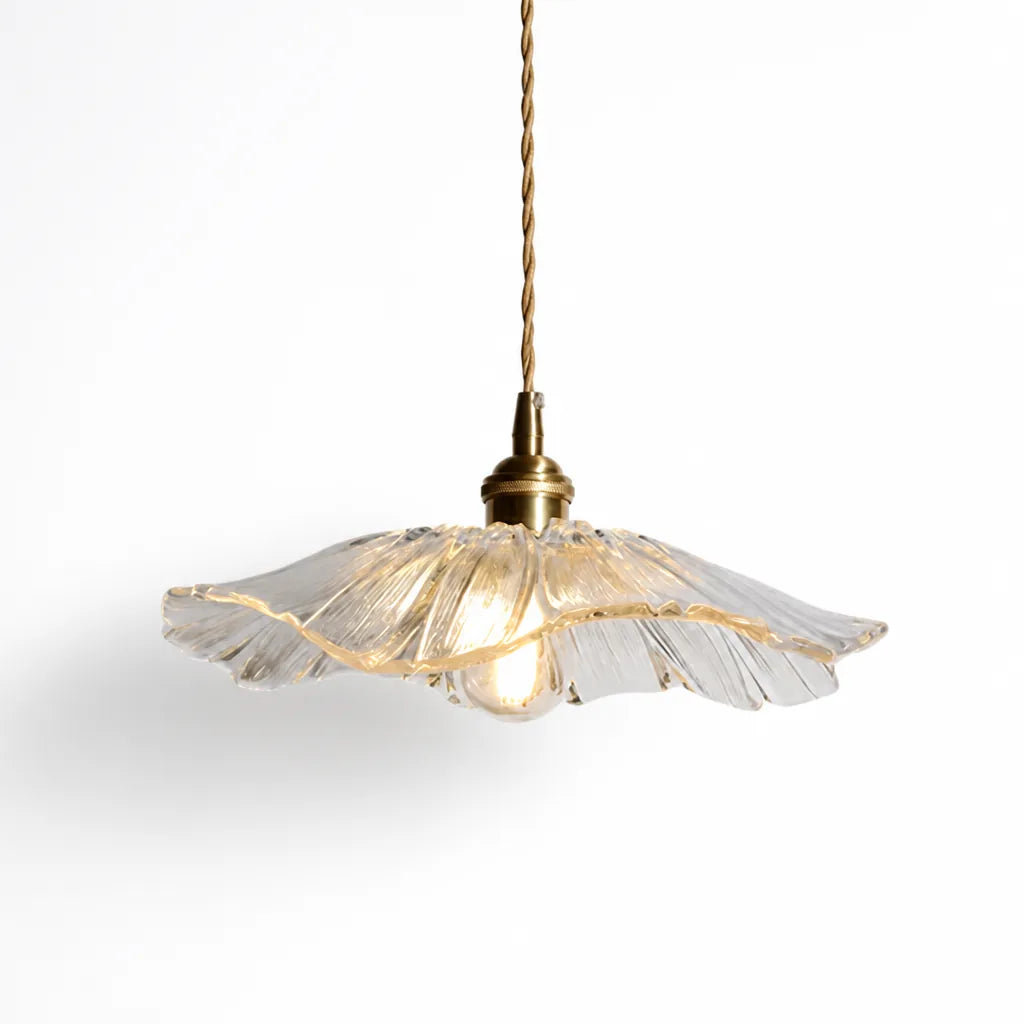 Ceiling Pendant Light Flower-Shaped Glass Warm Ambient Glow