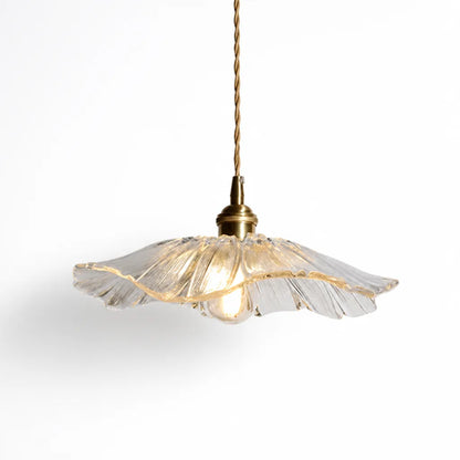 Ceiling Pendant Light Flower-Shaped Glass Warm Ambient Glow