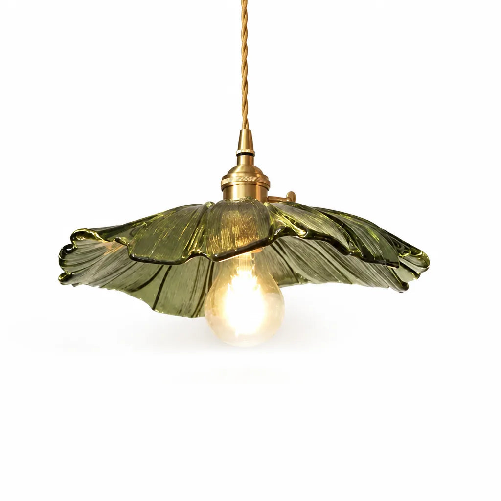 Ceiling Pendant Light Flower-Shaped Glass Warm Ambient Glow
