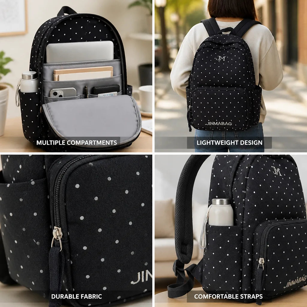 Commuter Backpack Multiple Compartments Laptop Sleeve Lightweight
