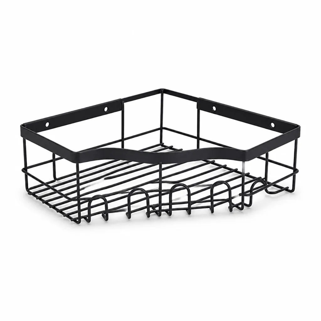 Corner Shower Shelf Tool-Free Adhesive Rust-Resistant Carbon Steel