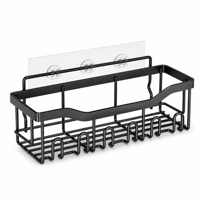 Corner Shower Shelf Tool-Free Adhesive Rust-Resistant Carbon Steel