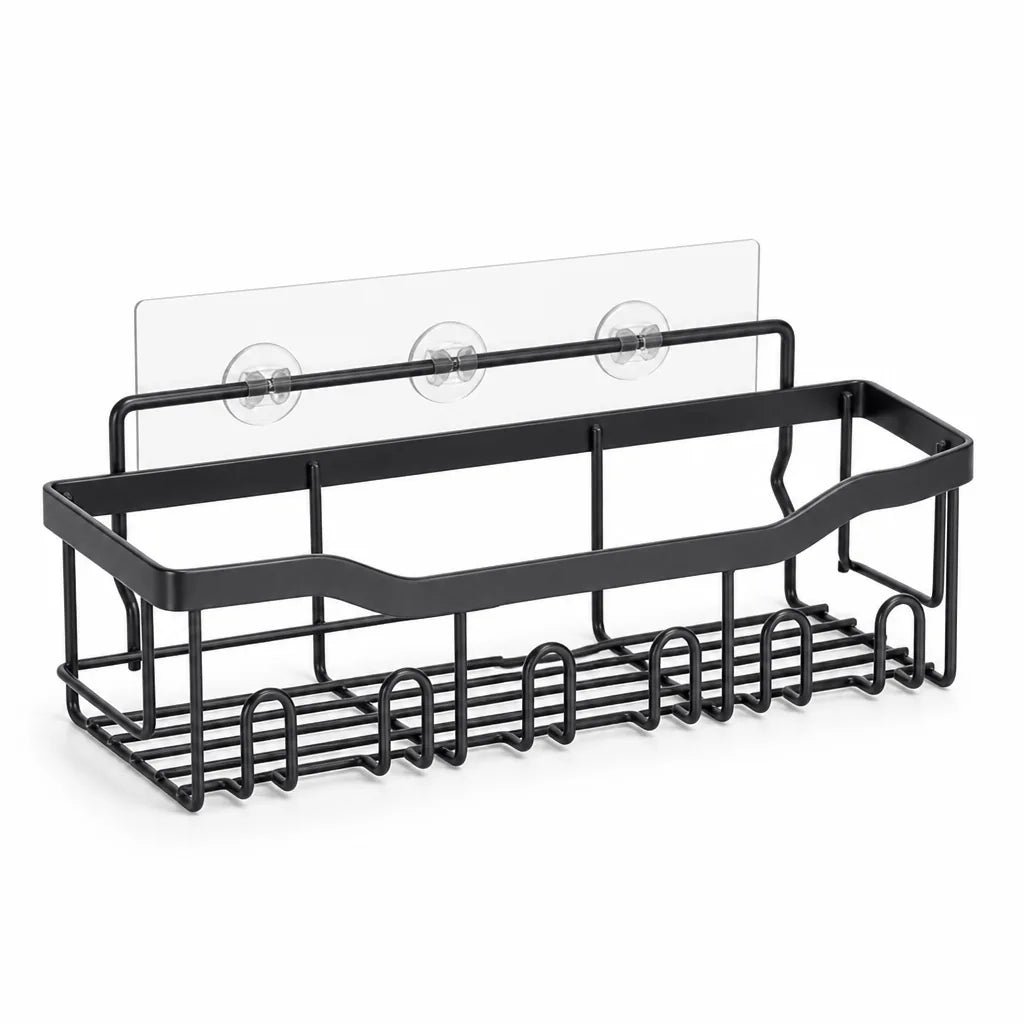 Corner Shower Shelf Tool-Free Adhesive Rust-Resistant Carbon Steel