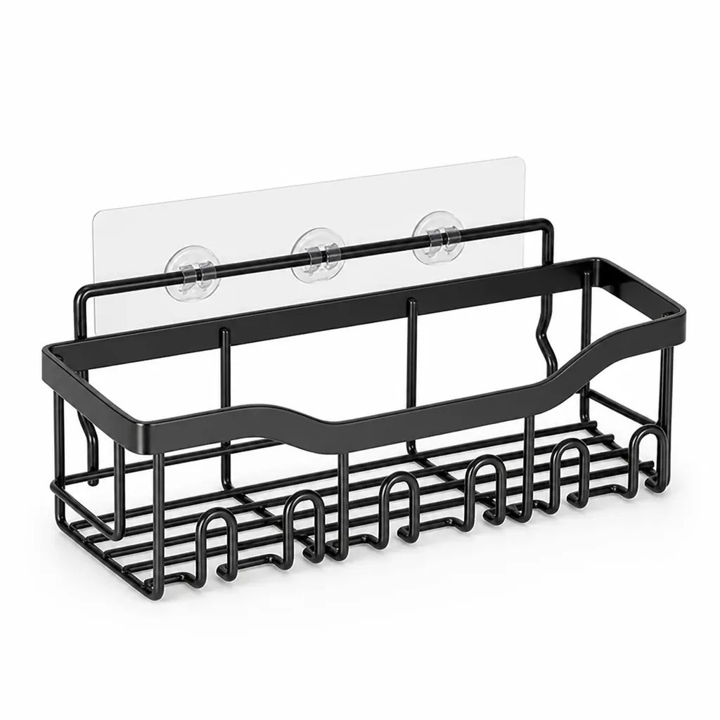 Corner Shower Shelf Tool-Free Adhesive Rust-Resistant Carbon Steel