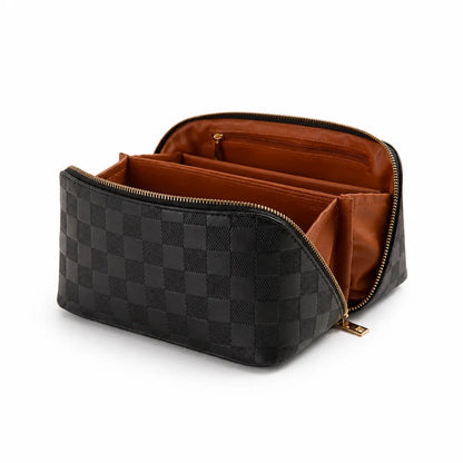 Cosmetic Bag Multiple Compartments Waterproof Faux Leather