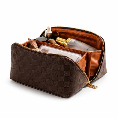 Cosmetic Bag Multiple Compartments Waterproof Faux Leather