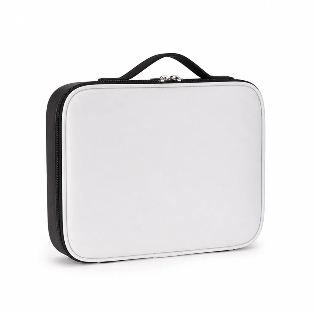 Cosmetic Bag Rechargeable LED Mirror & Adjustable Dividers