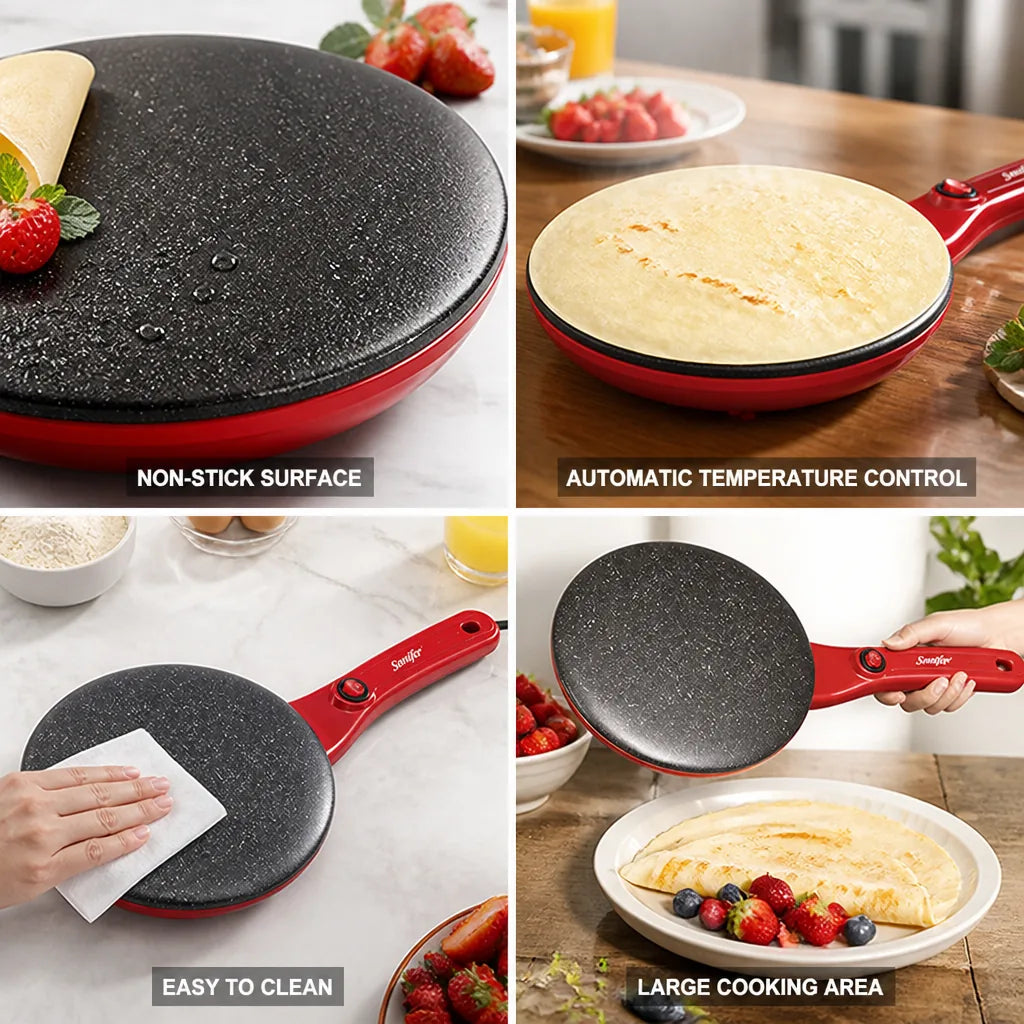 Crepe Maker 7.9 Inch Non-Stick Automatic Temperature Control