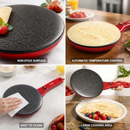 Crepe Maker 7.9 Inch Non-Stick Automatic Temperature Control