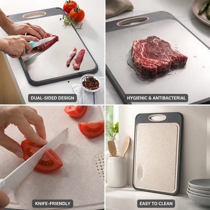Cutting Board Dual-Sided Stainless Steel & Plant Fiber