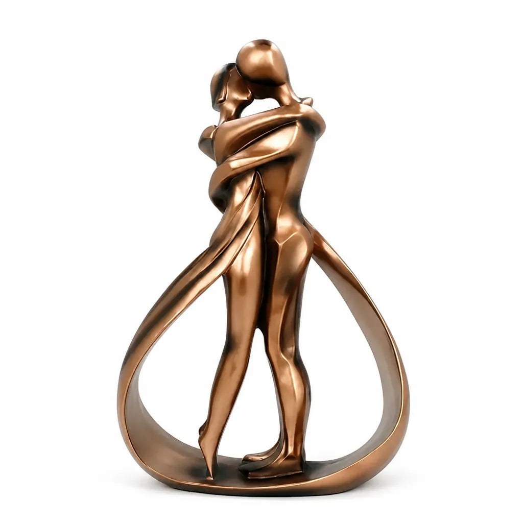 Decorative Sculpture Embracing Figures Resin Bronze