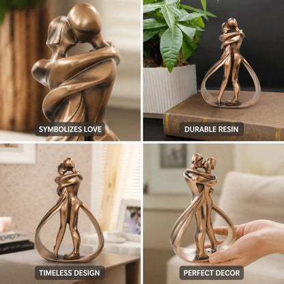 Decorative Sculpture Embracing Figures Resin Bronze