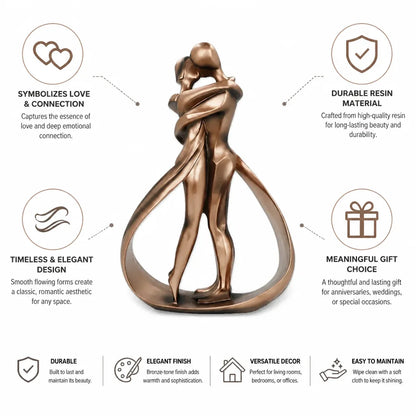 Decorative Sculpture Embracing Figures Resin Bronze