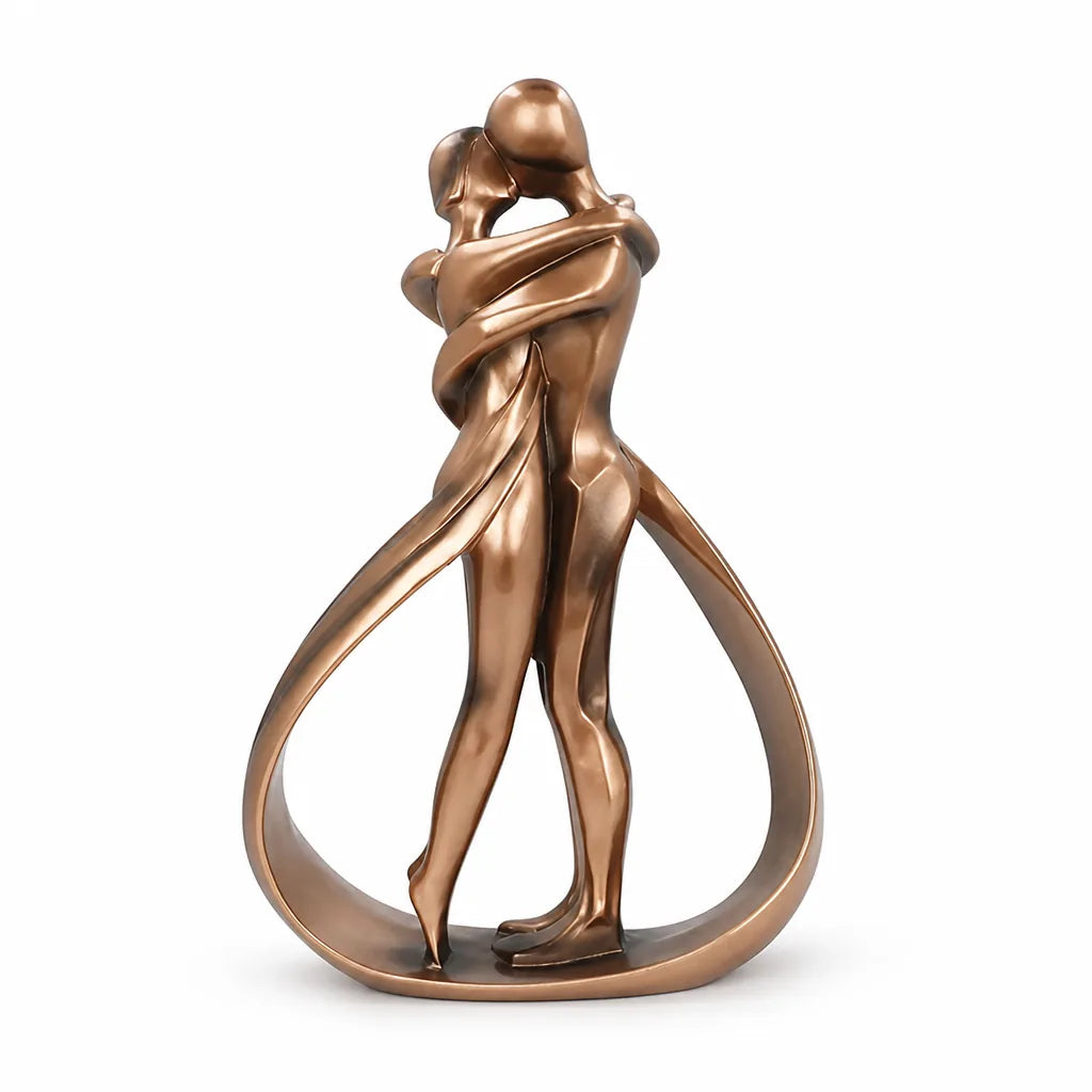 Decorative Sculpture Embracing Figures Resin Bronze