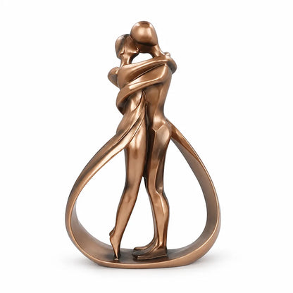 Decorative Sculpture Embracing Figures Resin Bronze