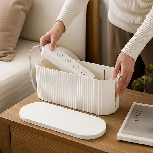 Desktop Charger And Power Strip Concealment Cable Storage Box
