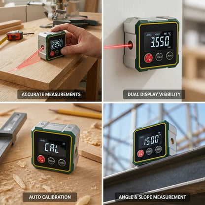 Digital Laser Dual-Display Angle Finder (Auto-Calibration)