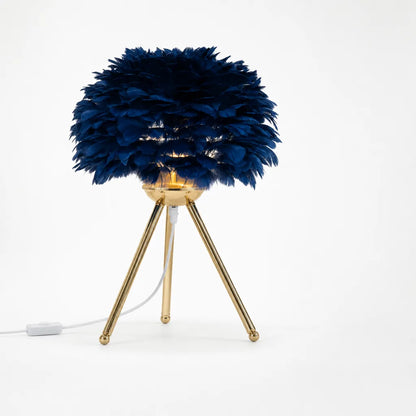 Dimmable LED Feather Shade Table Lamp (For Bedroom & Living Room)