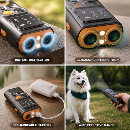 Dog Bark Stopper Ultrasonic & LED Flash Rechargeable